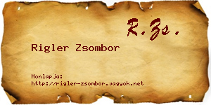 Rigler Zsombor névjegykártya